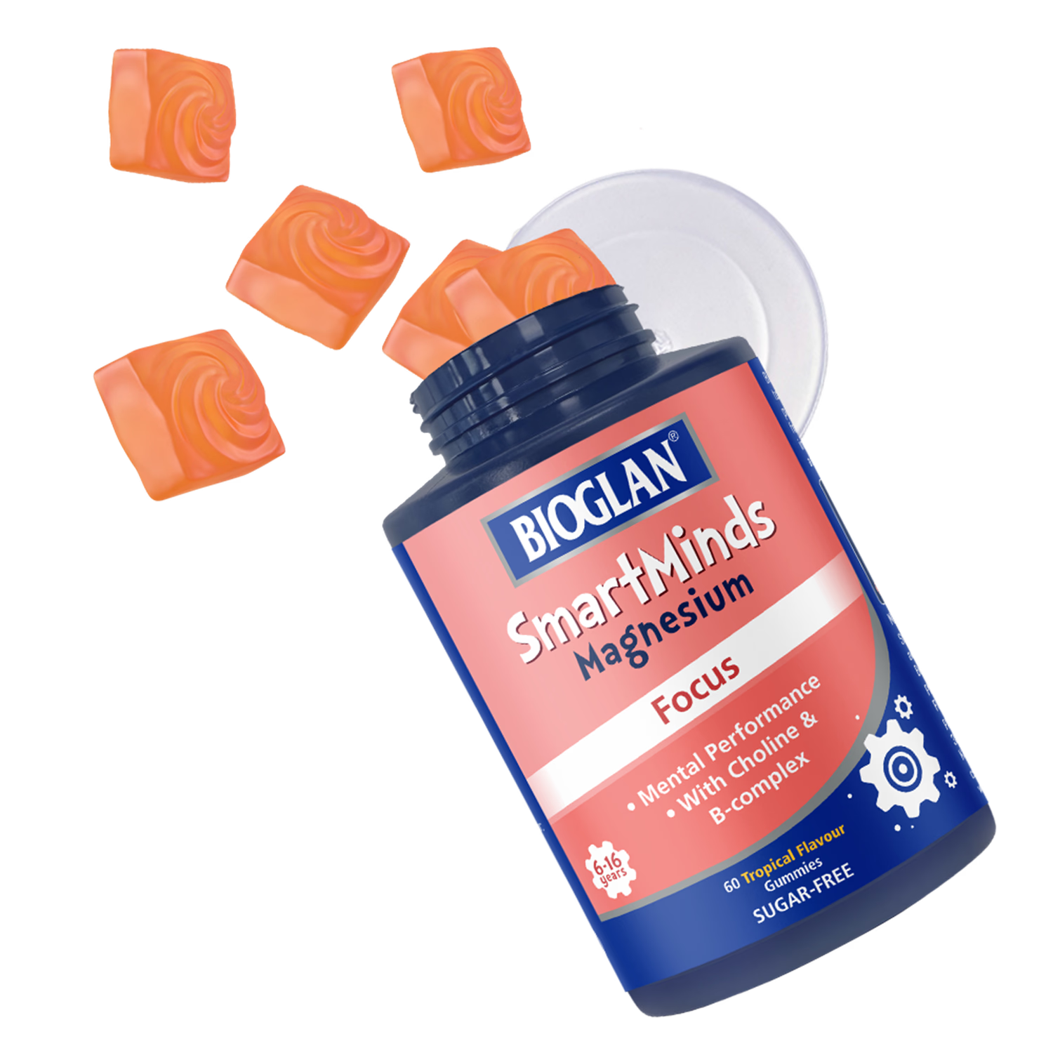 Bioglan SmartMinds Tropische Gummibärchen Nahrungsergänzungsmittel 60 Stück - Britisches Produkt
