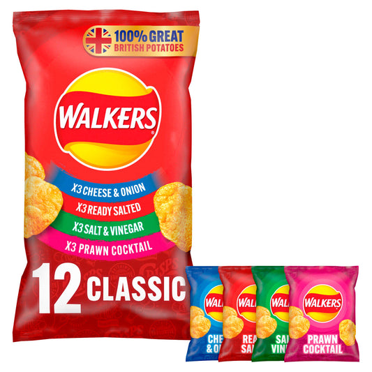 Walkers Classic Variety Multipack Crisps 12x25g GOODS Sainsburys   