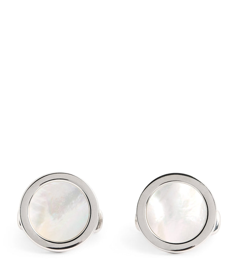 Giorgio Armani sterling silver mother-of-pearl cufflinks, UK version
