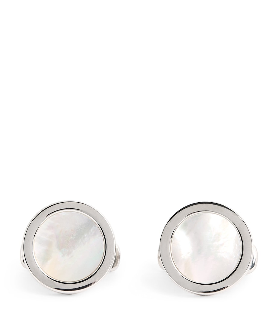 Giorgio Armani sterling silver mother-of-pearl cufflinks, UK version