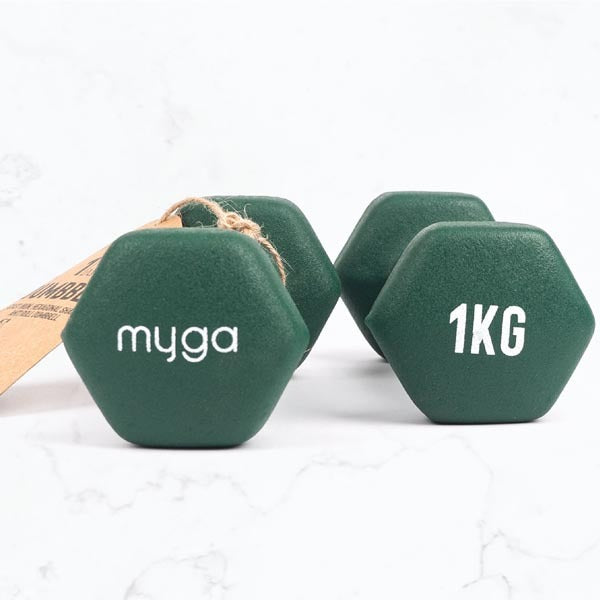 Myga Hexagonal Dumbbell - 1kg Pair GOODS Superdrug   