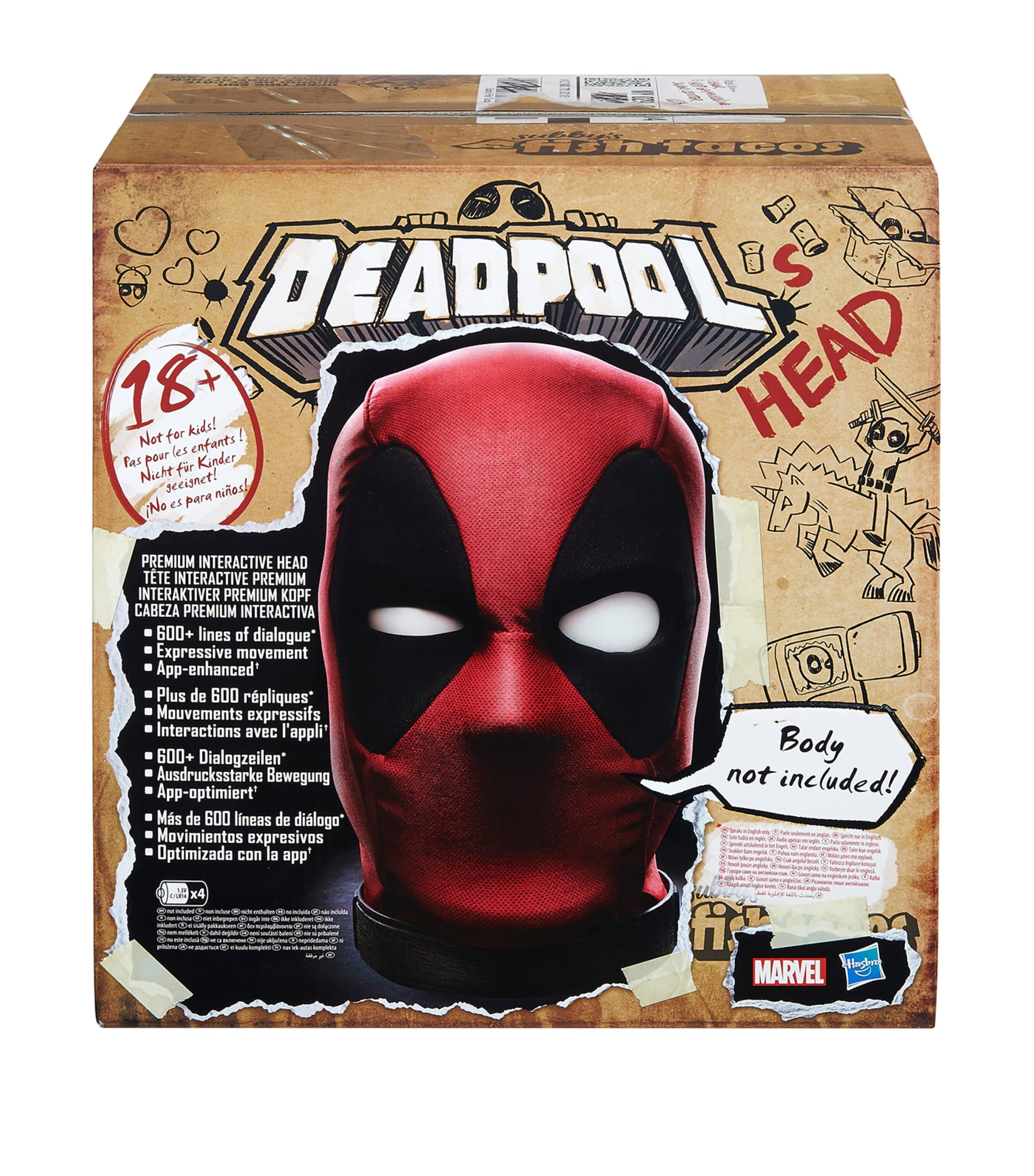 Marvel Deadpool interactive head collectible, imported from the UK