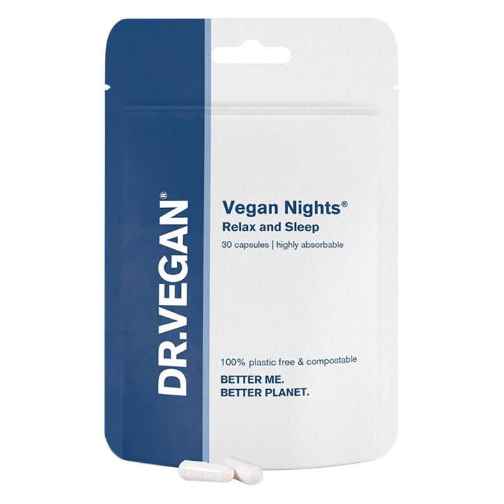 DR.VEGAN Vegan Nights Relax & Sleep 30 Capsules Sleep & Relaxation Tablets Holland&Barrett   