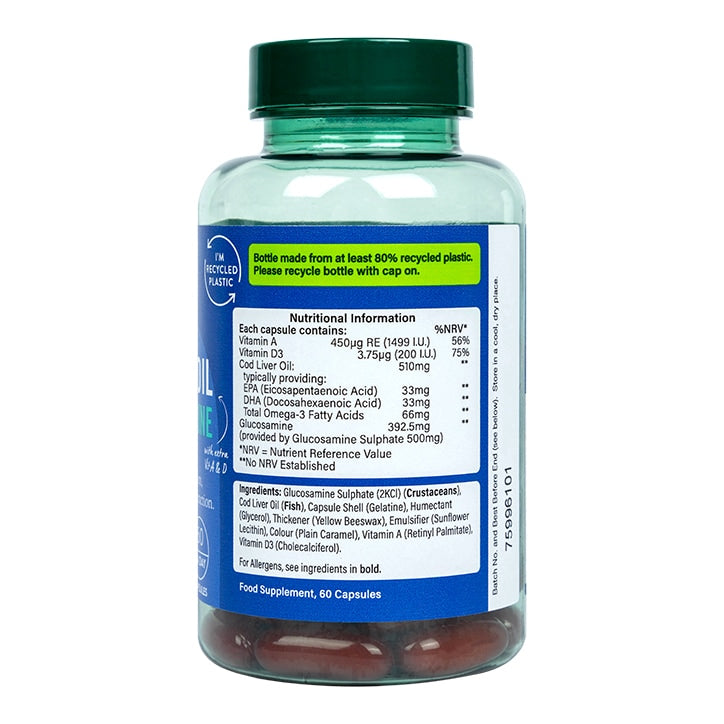 Holland & Barrett Pure Cod Liver Oil & Glucosamine 500mg 60 Capsules GOODS Holland&Barrett   