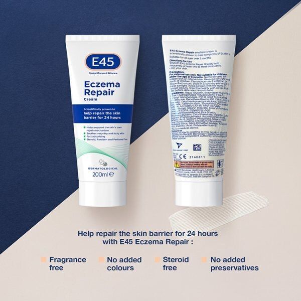 E45 Dermatological Eczema Repair Emollient Cream 200ml GOODS Superdrug   