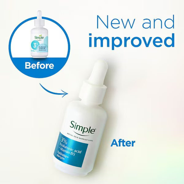 Simple Hydrate+ Hyaluronic Acid Serum 30ml (British brand)