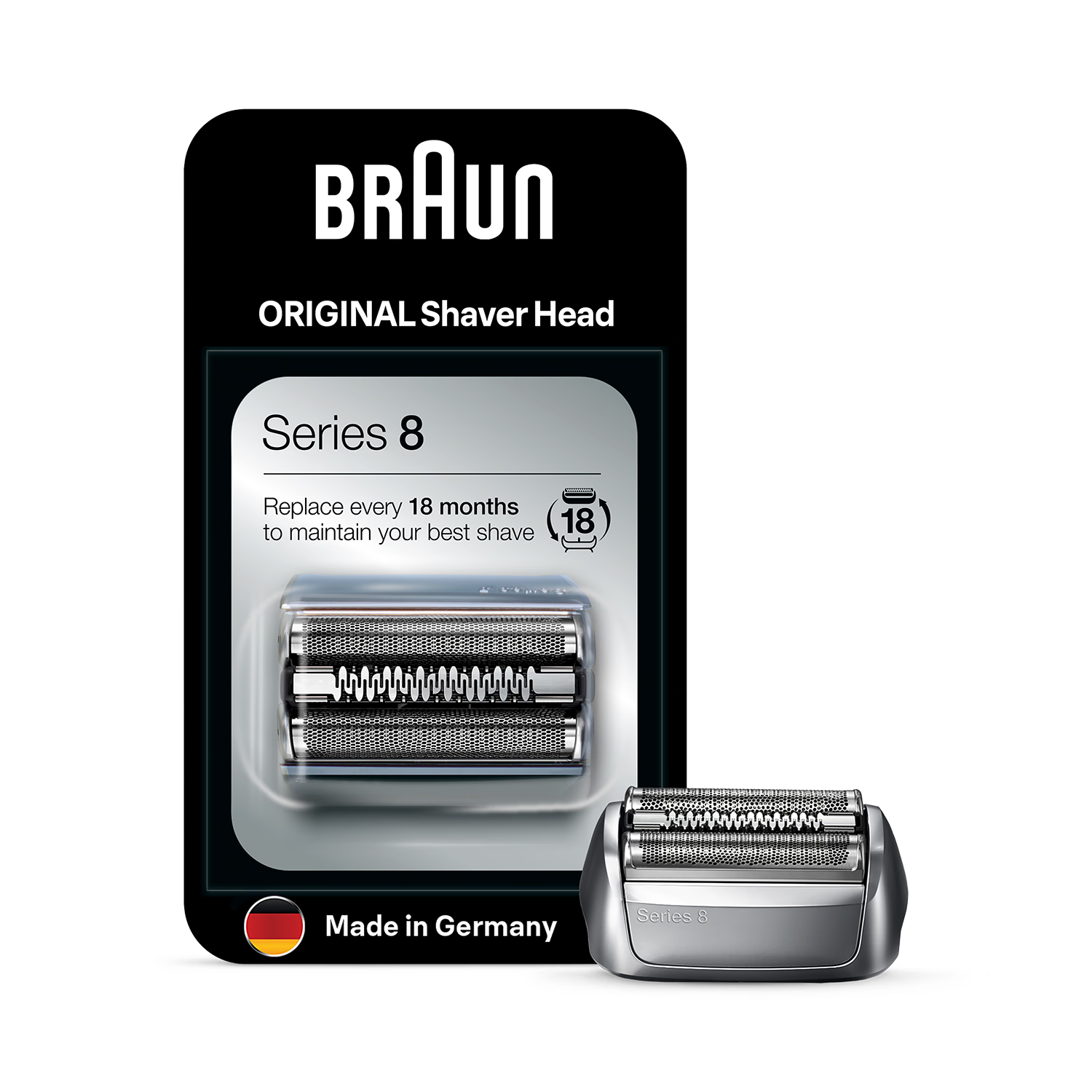 Braun Series 8 shaver head replacement silver, UK version