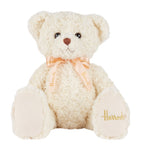 Plush Soft Toy Bear with Golden Thread Detailing and Satin Bow