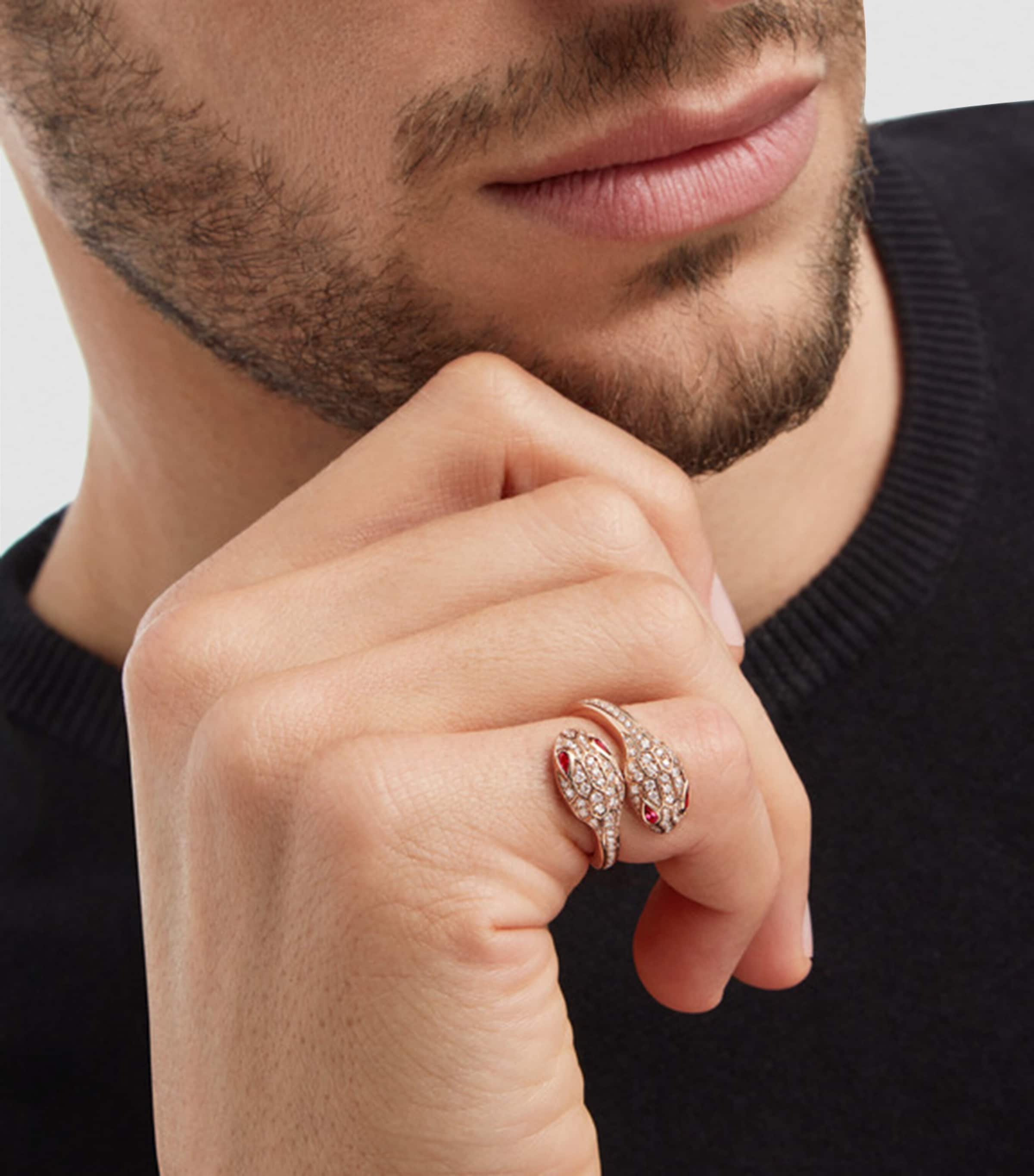 Bvlgari Serpenti Seduttori ring rose gold diamond rubellite, UK version