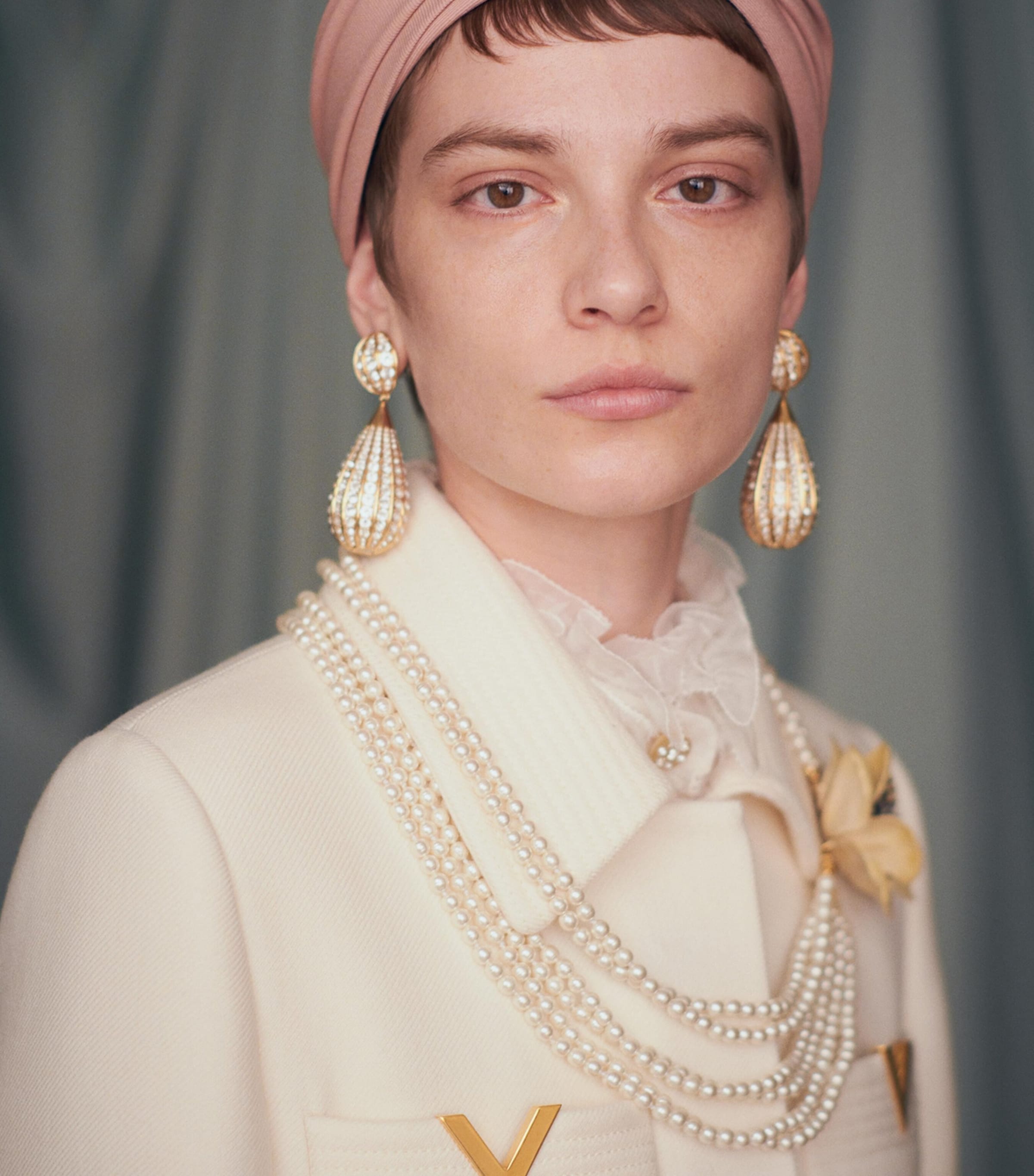 Valentino Garavani crystal clip-on drop earrings (British brand)