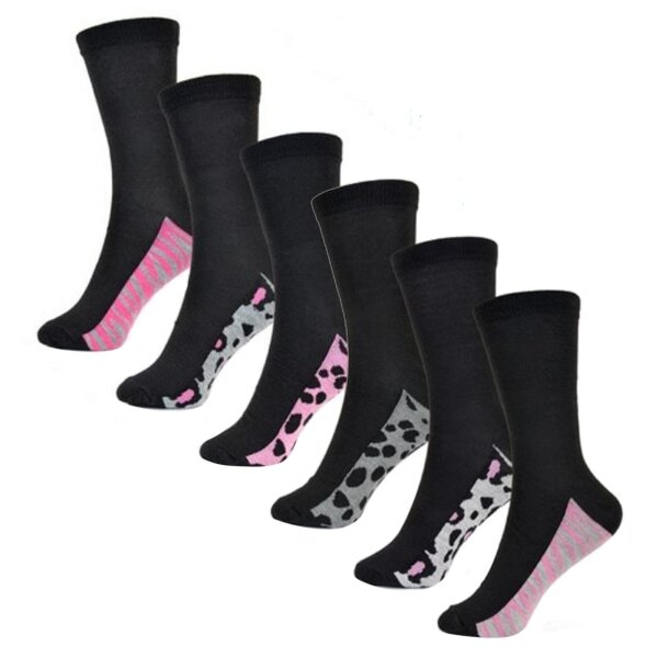 RJM Womens Animal Print Socks (Pack Of 6) (UK 4-7) GOODS Superdrug   