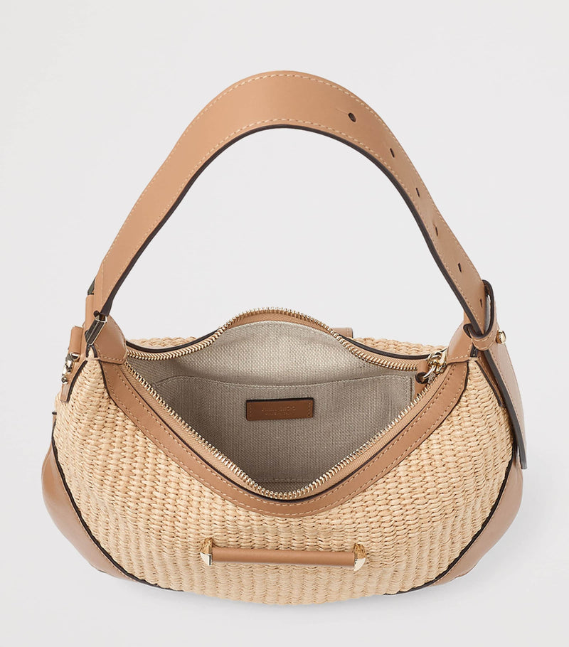 Jimmy Choo small raffia Bar shoulder bag, imported from the UK