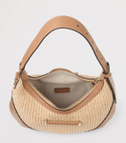 Jimmy Choo small raffia Bar shoulder bag, imported from the UK