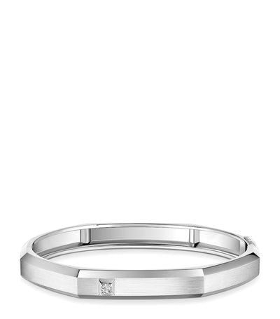 Harrods Messika Moderniste Medium White Gold and Diamond Bangle (0.05ct)- Buy online at McGrocer