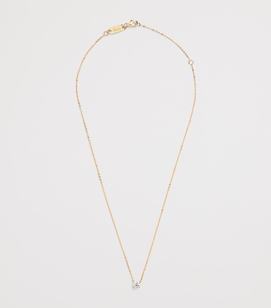 Harrods yellow gold diamond pendant necklace 0.50ct, imported from the UK