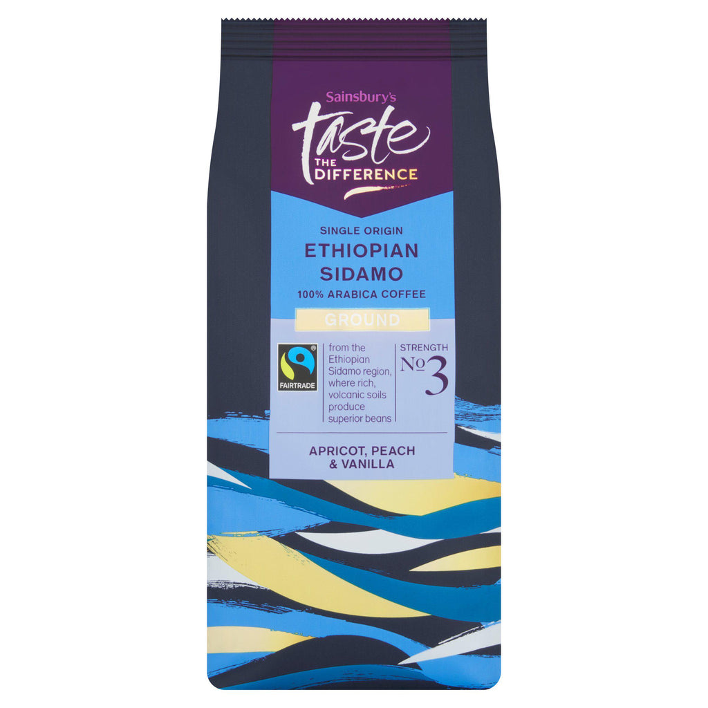 Sainsbury's Fairtrade Ethiopian Sidamo Coffee, Taste the Difference, Strength 3 227g