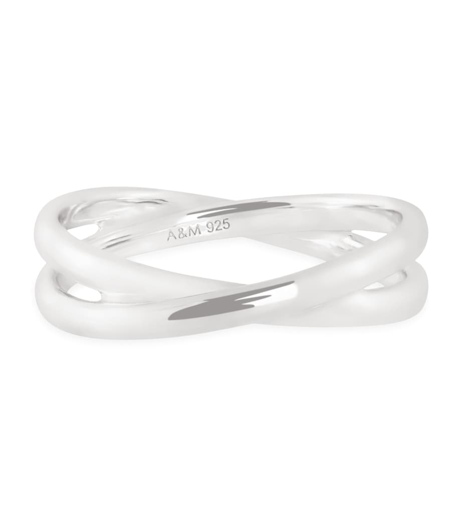 Astrid & Miyu sterling silver crossover illusion band ring, imported from the UK