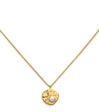 Monica Vinader gold vermeil pearl Capri disc necklace, UK version