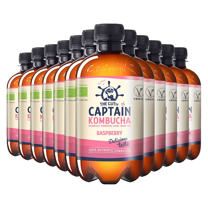 The GUTsy Captain Kombucha California Raspberry Bio-Organic 12 x 400ml Drinks Holland&Barrett   