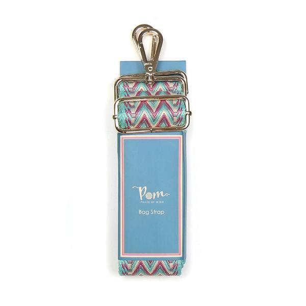 POM pastel zig-zag adjustable wide bag strap, imported from the UK