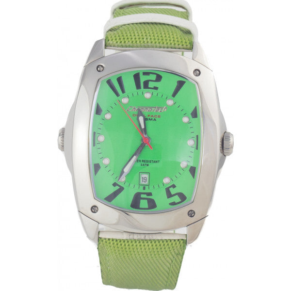 Chronotech green men's watch with leather strap, imported from the UK