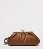 Weekend Max Mara Pasticcino large leather clutch bag with clasp - British product