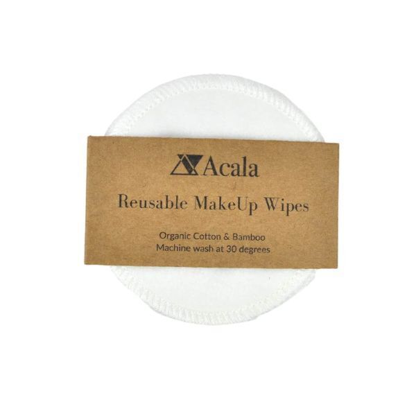 Acala Reusable Cotton Bamboo White MakeUp Wipes - pack of 5