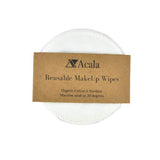 Acala Reusable Cotton Bamboo White MakeUp Wipes - pack of 5