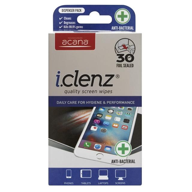 Acana i-Clenz Anti-Bacterial Screen Wipes 30 pack