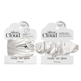 Silver Cloud Santorini Satin+ headband and scrunchie white, imported from the UK