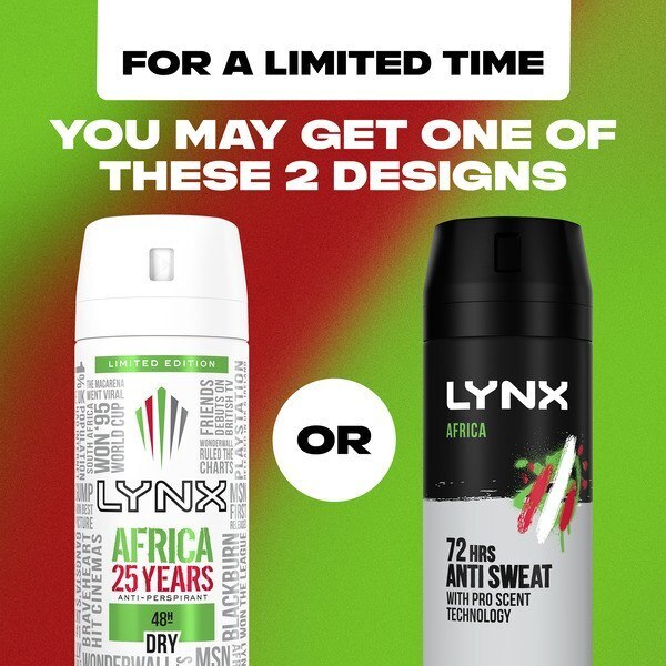 Lynx 72-Hour Antiperspirant Deodorant Spray Africa 150ml GOODS Superdrug   