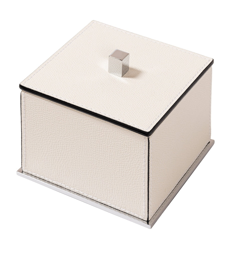 Giobagnara small leather Firenze box with polished metal - British product