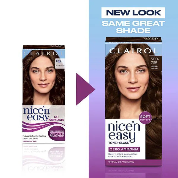 Clairol Nice n Easy Medium Brown hair dye - British product