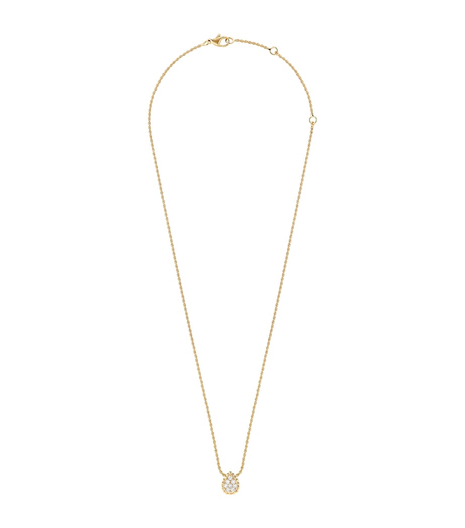 Boucheron yellow gold diamond serpent pendant necklace (British brand)