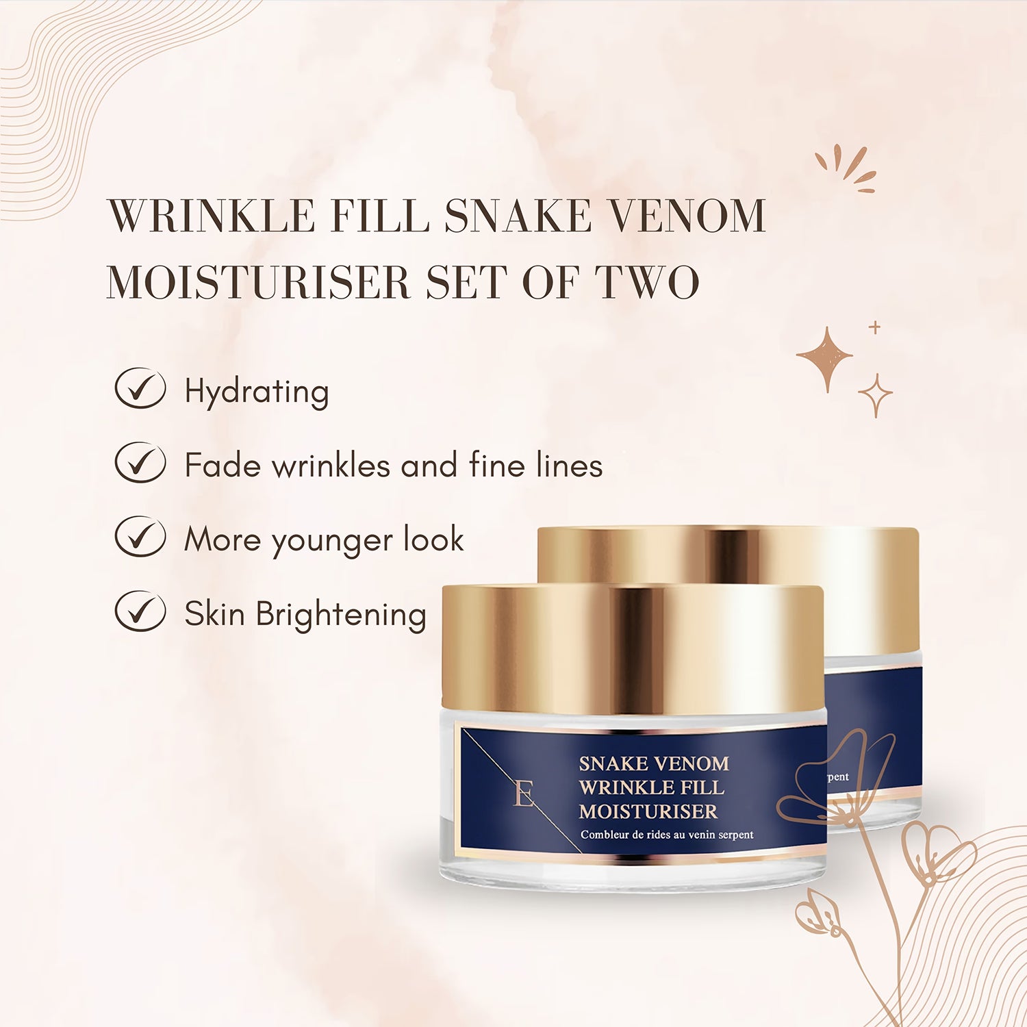 Erth Skin London Wrinkle Fill Snake Venom moisturiser 50ml, imported from the UK