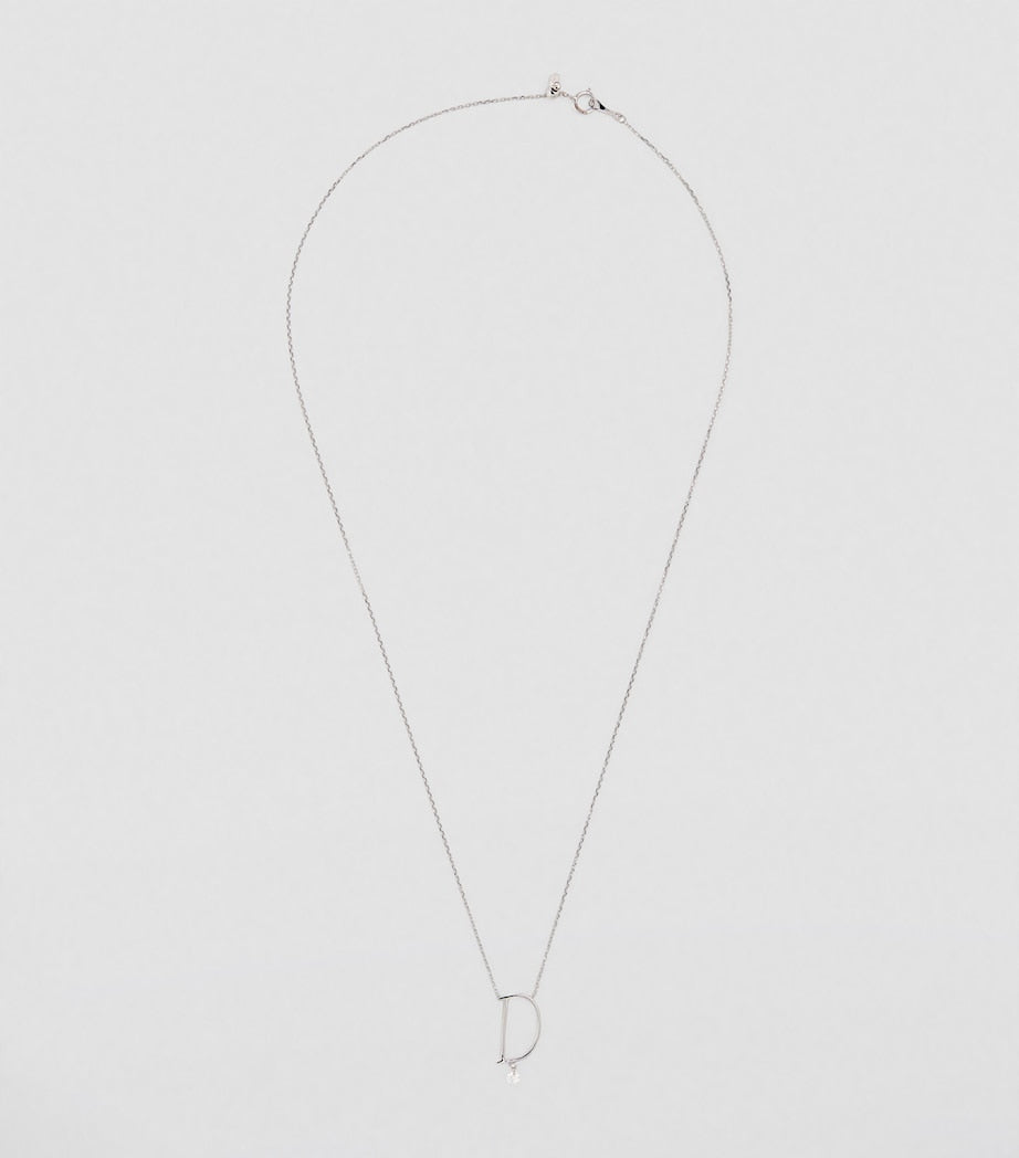 Persée white gold diamond alphabet necklace (British brand)