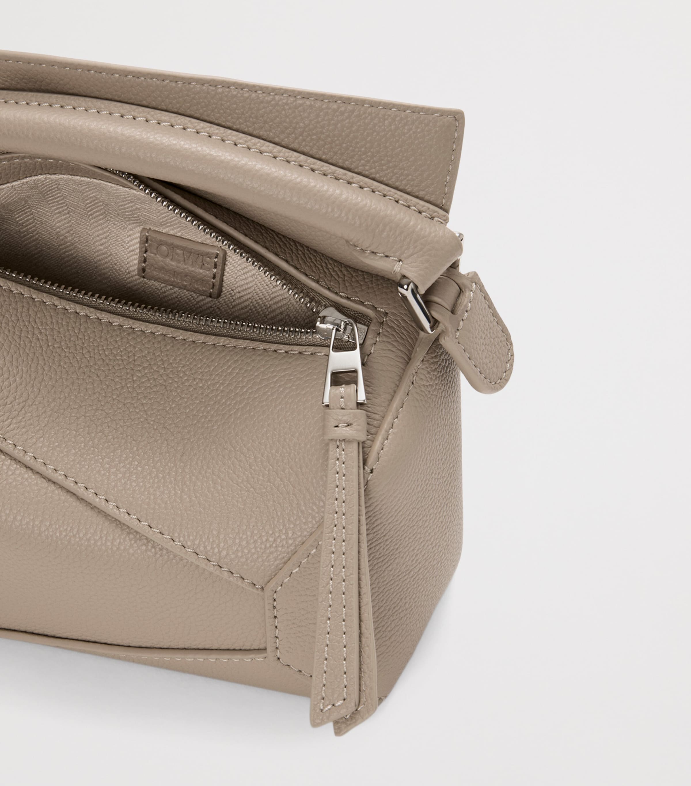 LOEWE Mini Puzzle Edge top-handle bag in calfskin, imported from the UK