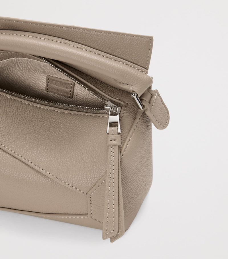 LOEWE Mini Puzzle Edge top-handle bag in calfskin, imported from the UK