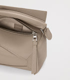 LOEWE Mini Puzzle Edge top-handle bag in calfskin, imported from the UK