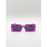 SVNX square frame sunglasses hot pink black lens - British product
