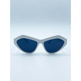 SVNX angular sunglasses white frame black lens UV400, imported from the UK