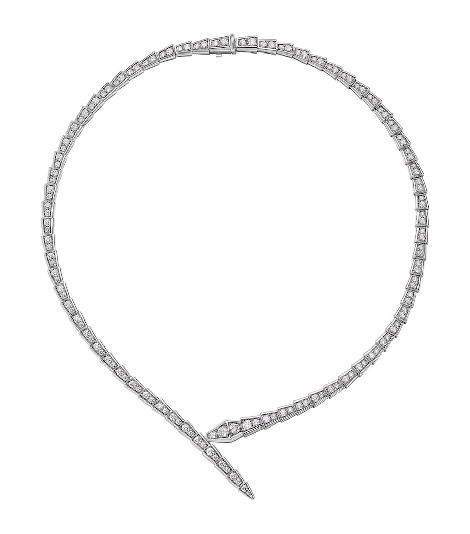 Bvlgari Serpenti Viper white gold diamond necklace (British brand)