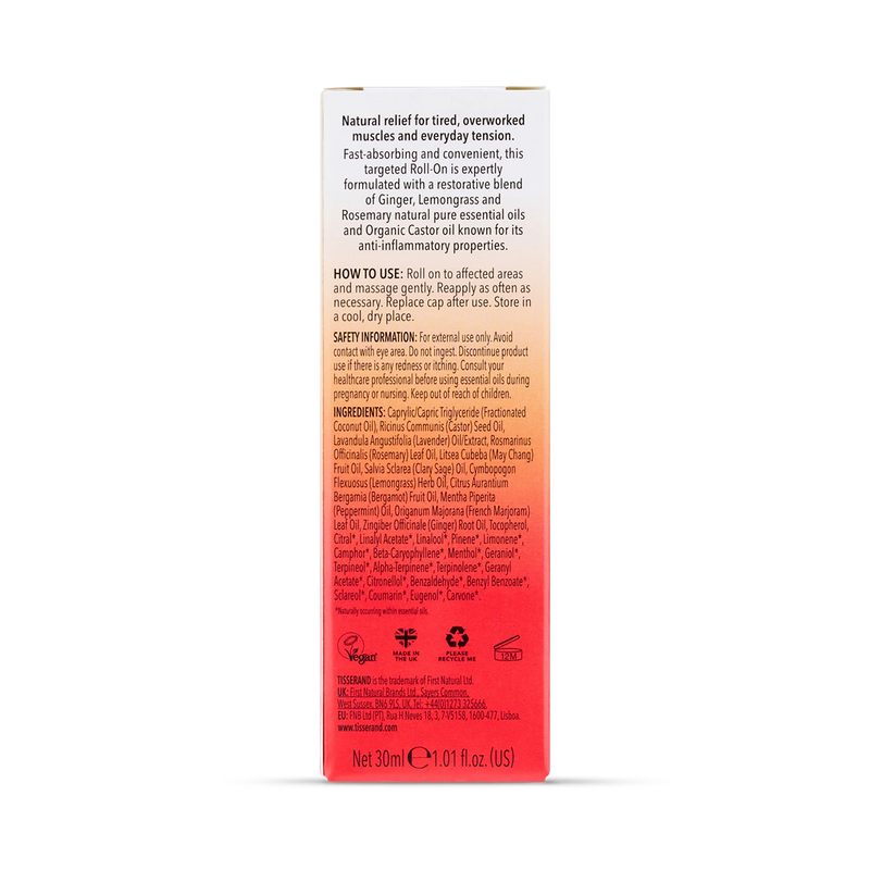 Tisserand Muscle Ease Roll-On 30ml muscle relief, UK version