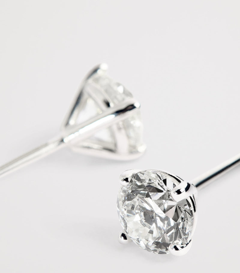Harrods white gold diamond stud earrings 1.00ct (British brand)