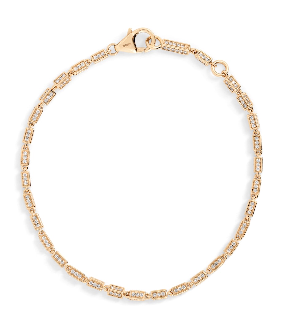Suzanne Kalan rose gold diamond block chain bracelet - British product