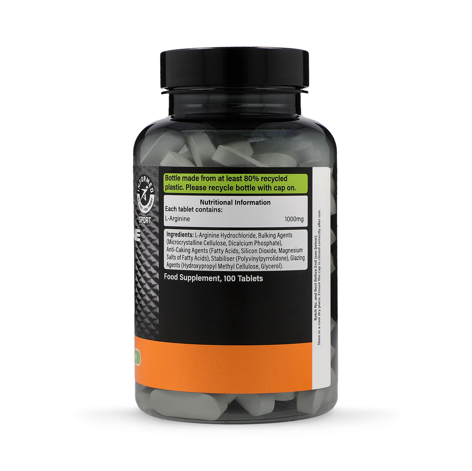 L-Arginine 1000mg supplement 100 tablets, imported from the UK