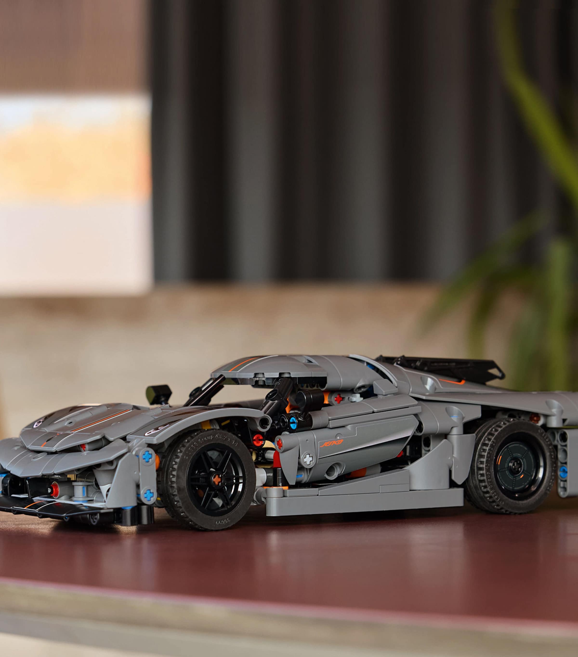 LEGO Technic Koenigsegg Jesko Absolut grey hypercar model, UK version