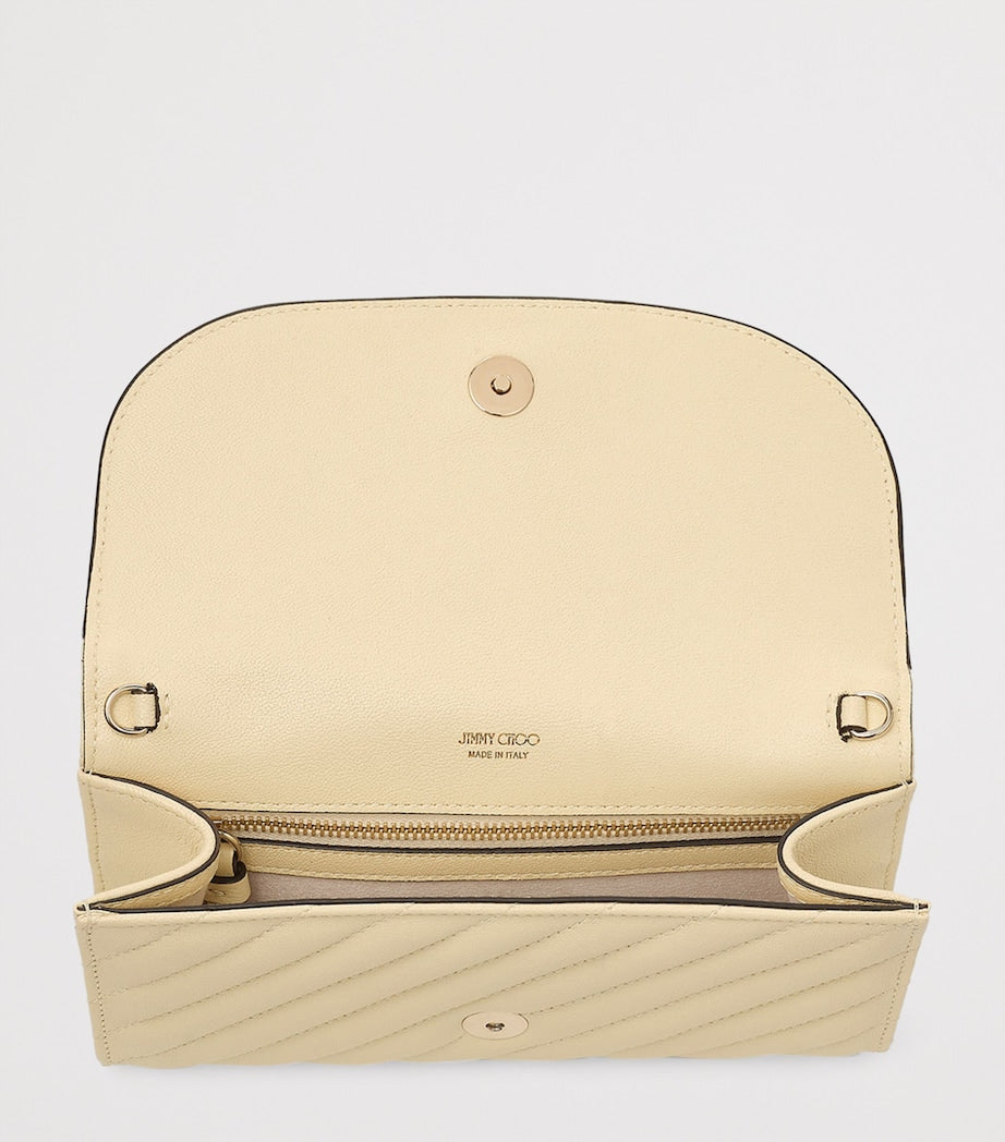 Jimmy Choo Curve chain wallet with monogram, imported from the UK