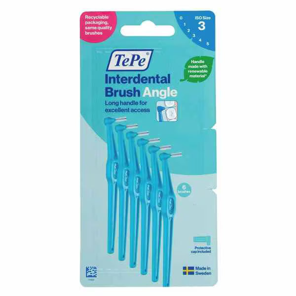 TePe Angle Interdental Brush Blue Angled Head British brand