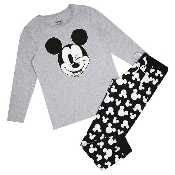 Disney Womens Mickey Mouse Wink Long Pyjama Set (M) GOODS Superdrug   